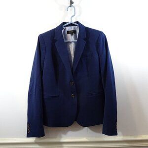 J Crew Navy Blue Blazer Jacket Size S 2 Button Coat Career
